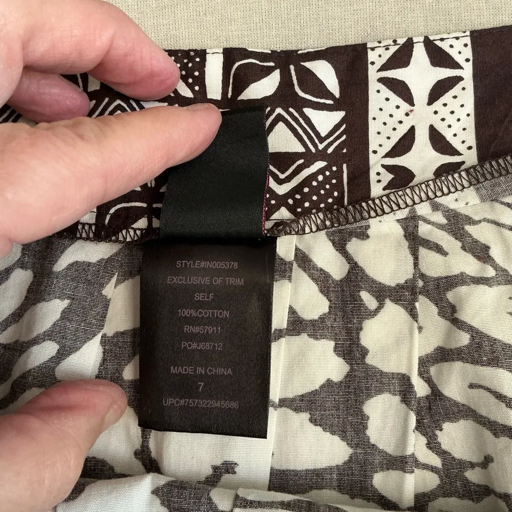 Wrapper Elegant Brown and White Skirt Size 7 - Image 4