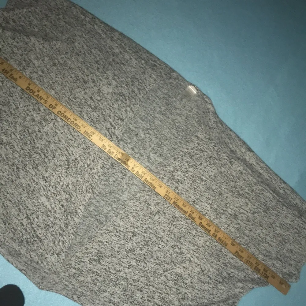 LUNA Chix heather gray knit short sleeve open front cardigan USA made size S/M - Image 4