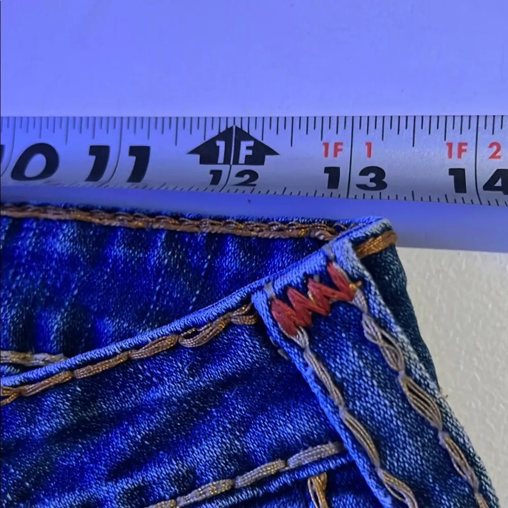 True Religion Blue Boot Cut Jeans Classic Style thick stitch size 27 - Image 4