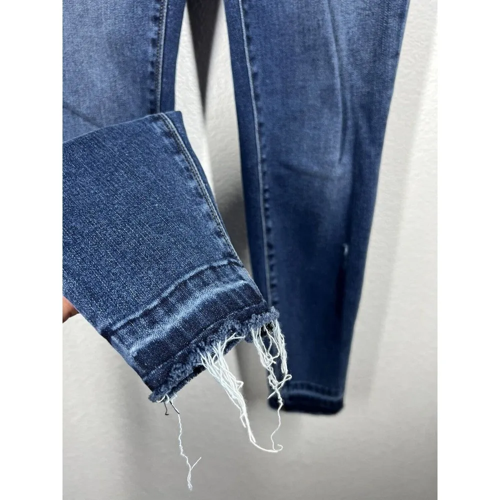 Spanx Distressed Ankle Skinny Jeans Medium M Frayed Hem Jegging High Waist - Image 2