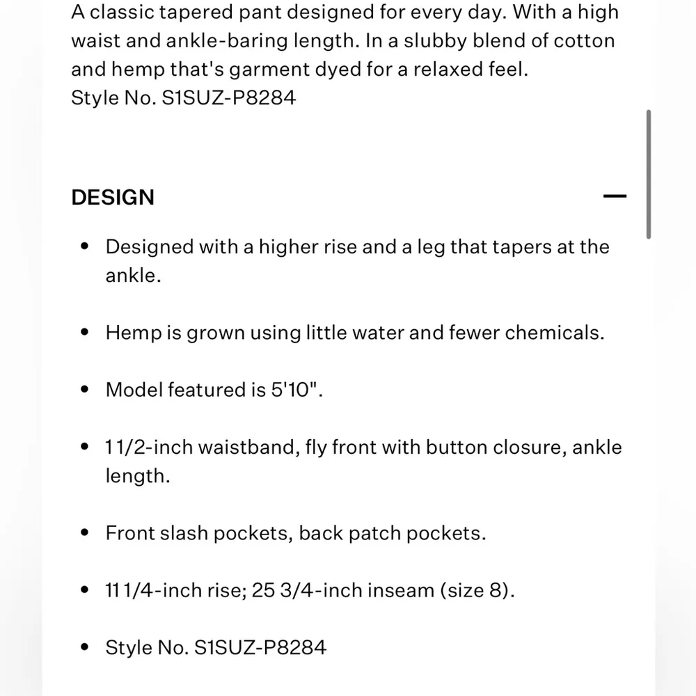 Eileen Fisher Black Tapered Ankle Pants Organic Cotton - Image 3