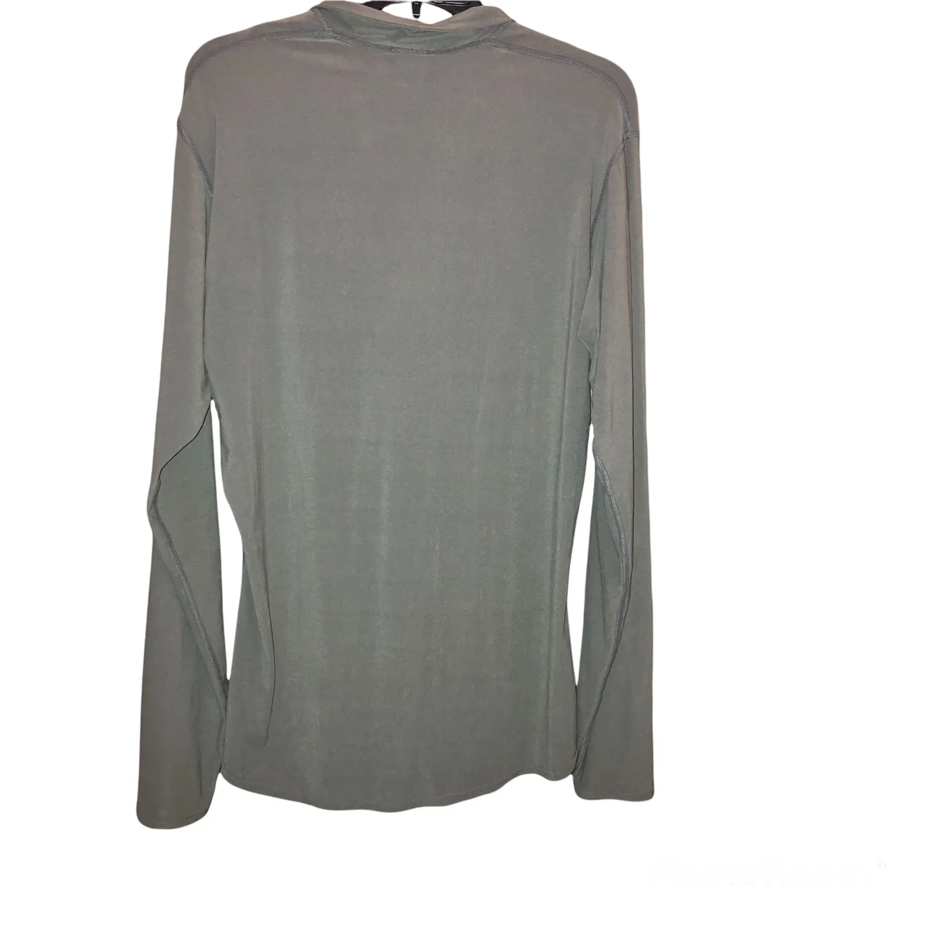 Capilene Long Sleeve Baselayer Quarter Zip Pullover Green Large - Image 2