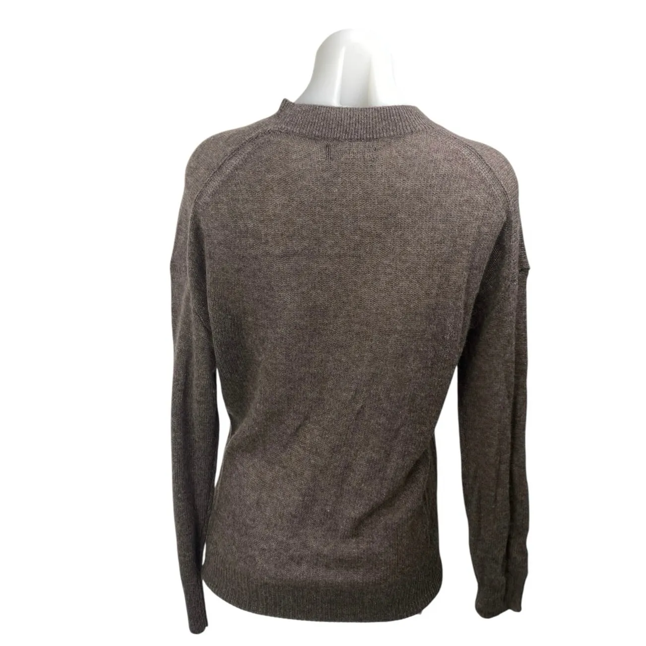 Naadam 100% Cashmere Women's Brown Knit Mock Neck Long Sleeve Sweater Top Sz XS - Image 2
