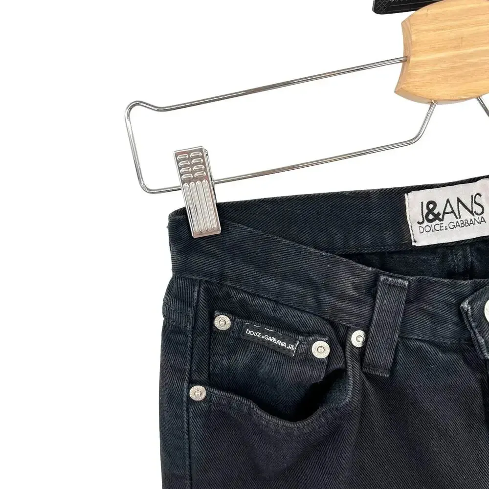 Dolce & Gabbana Vintage Jeans Black Denim Straight Leg Baggy Size 27‎ - Image 4
