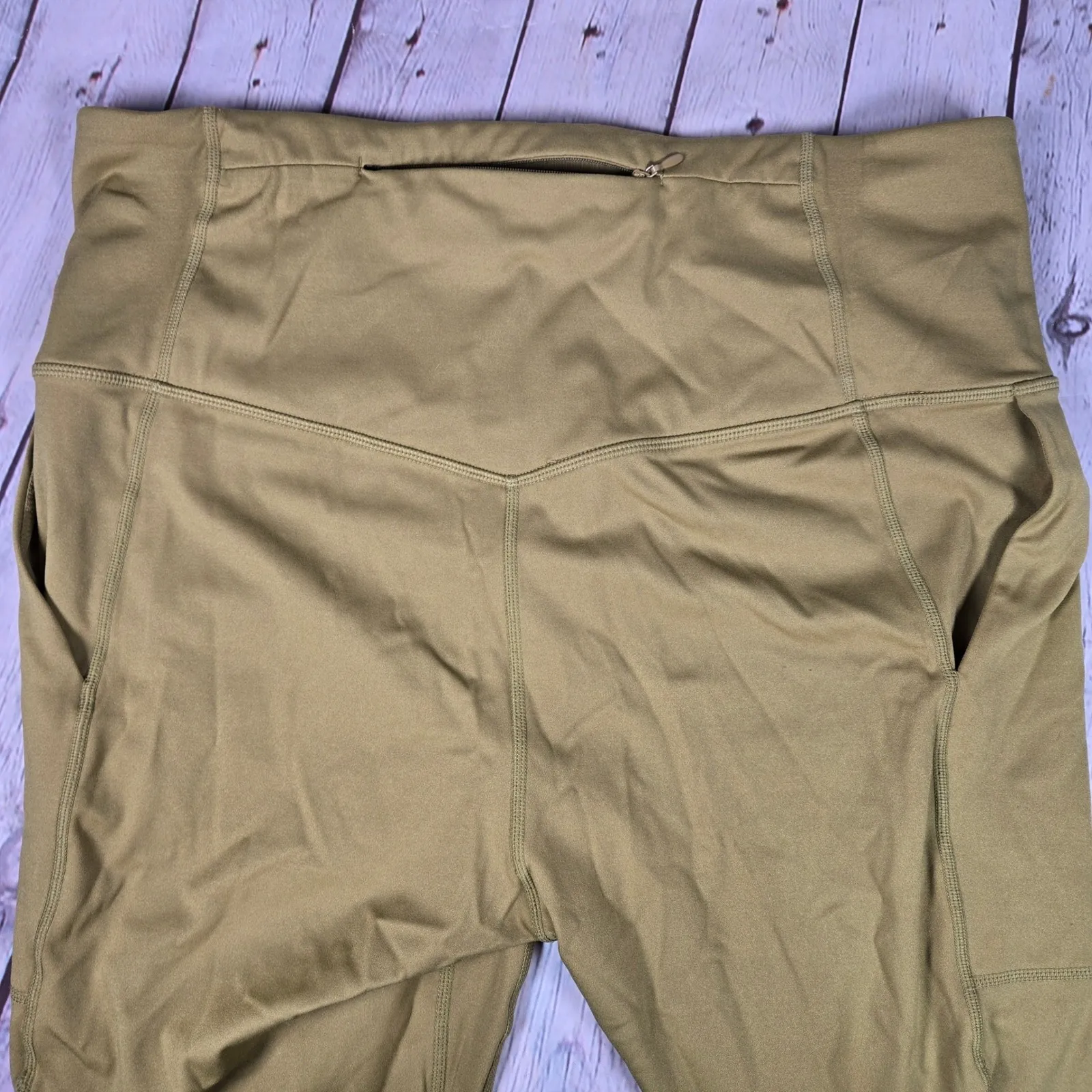 Fabletics Trinity Motion365 Leggings Olive Green High Waist Utility Size XXL - Image 3