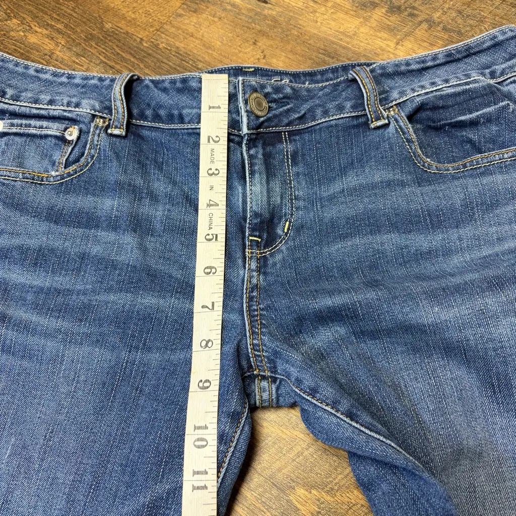 2011 American Eagle Straight Jeans Women’s 14 X-Long Stretch Blue Denim - Image 3