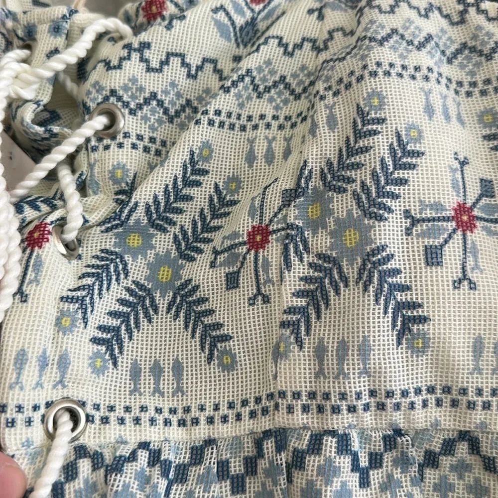 Anthropologie White Smocked Tie Front Tank Top - Image 5