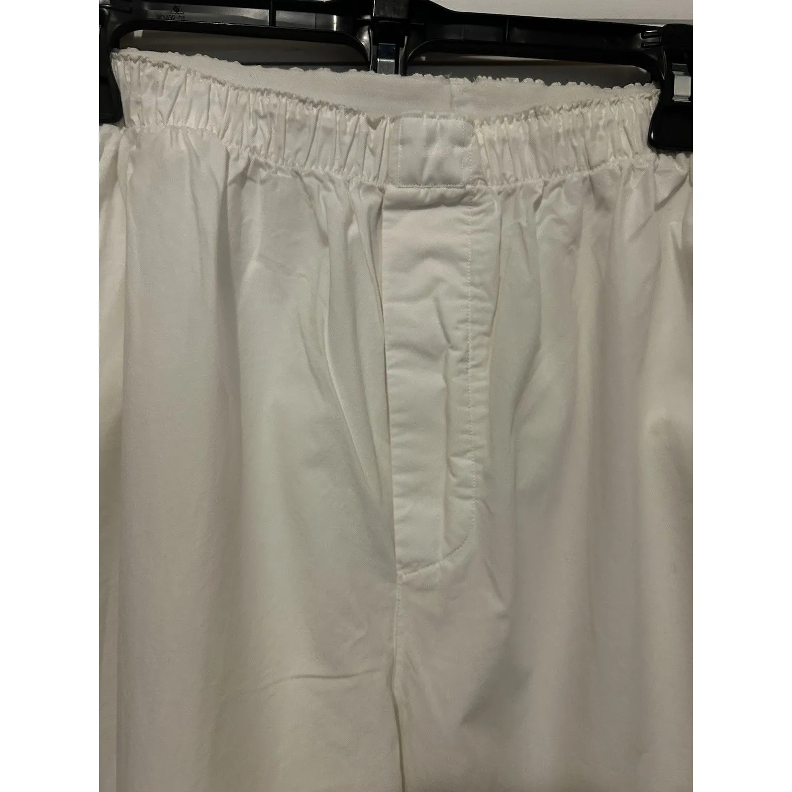 SKIMS Pajama Pants Size 2X White Poplin Sleep Elastic Waist Pockets Lounge Cozy - Image 3