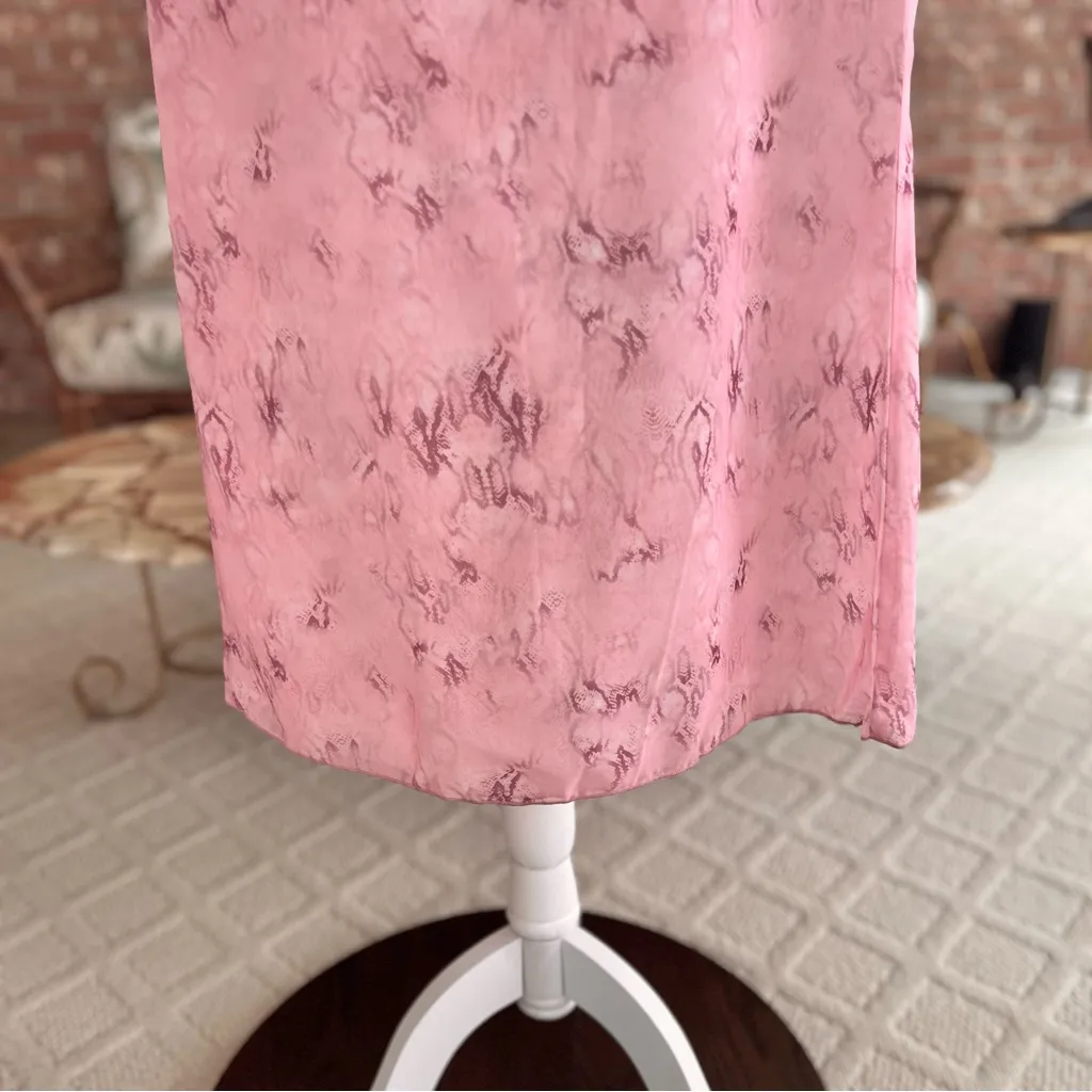 NWT Cider Maxi Skirt S Pink Floral Tie Waist Cutout Chiffon Party Date Festival - Image 10