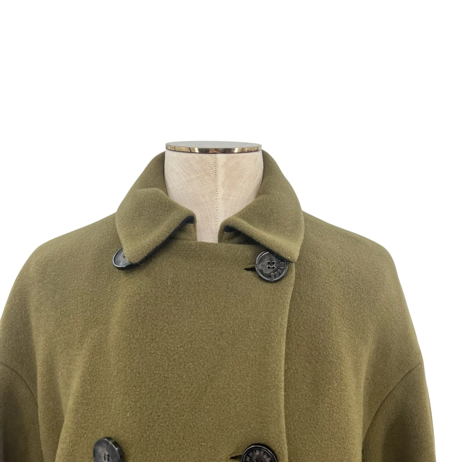 Whistles Alicia Belted Coat Jacket Double Breasted Button Green Size‎ US 4 - Image 4