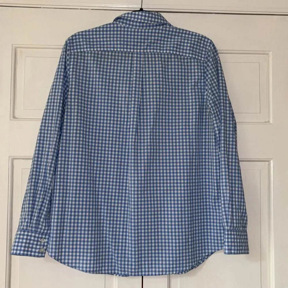 Vineyard Vines Gingham Picnic Style Plaid Size 10 Blue White Button Down Relaxed - Image 9