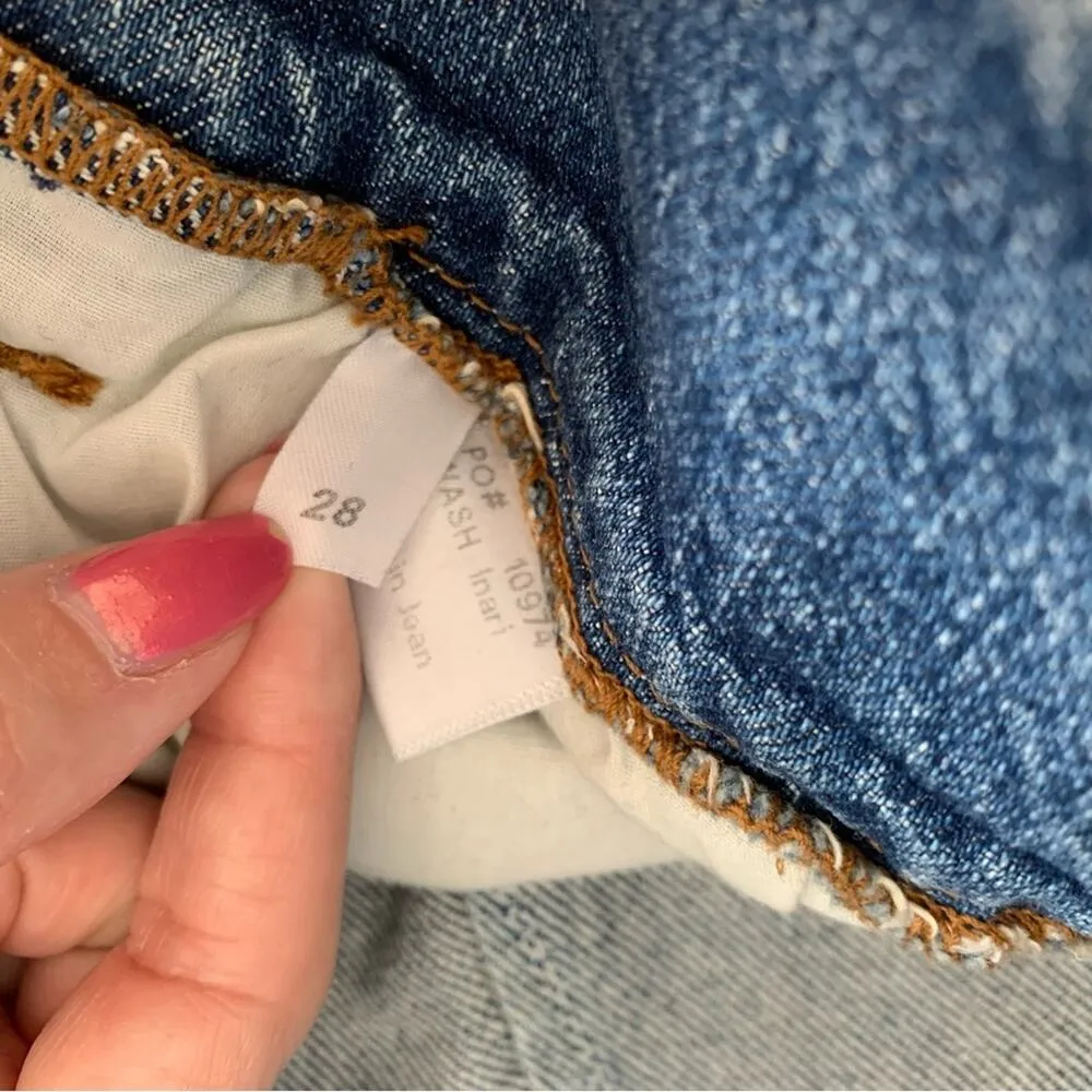 Reformation Yasmin Belted High Rise Straight Leg Inari Wash Blue Jeans Size 28 - Image 6