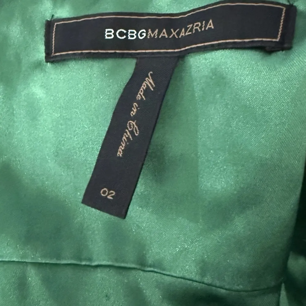 BCBG Max Azria Dress Women’s 2 Green Rouched Halter Neck Y2K Homecoming HOCO - Image 4