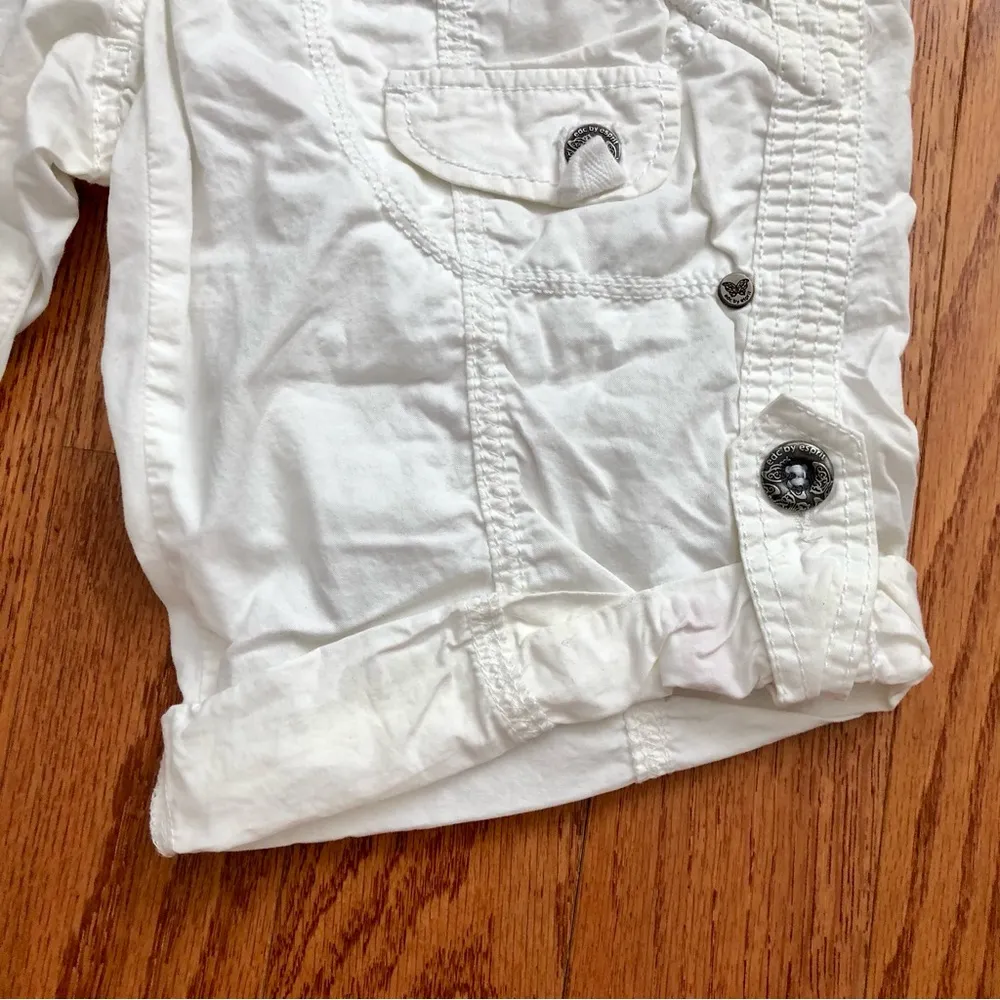 DC by Esprit Cargo Cuffed White Cotton Shorts Women’s Size O - Image 4