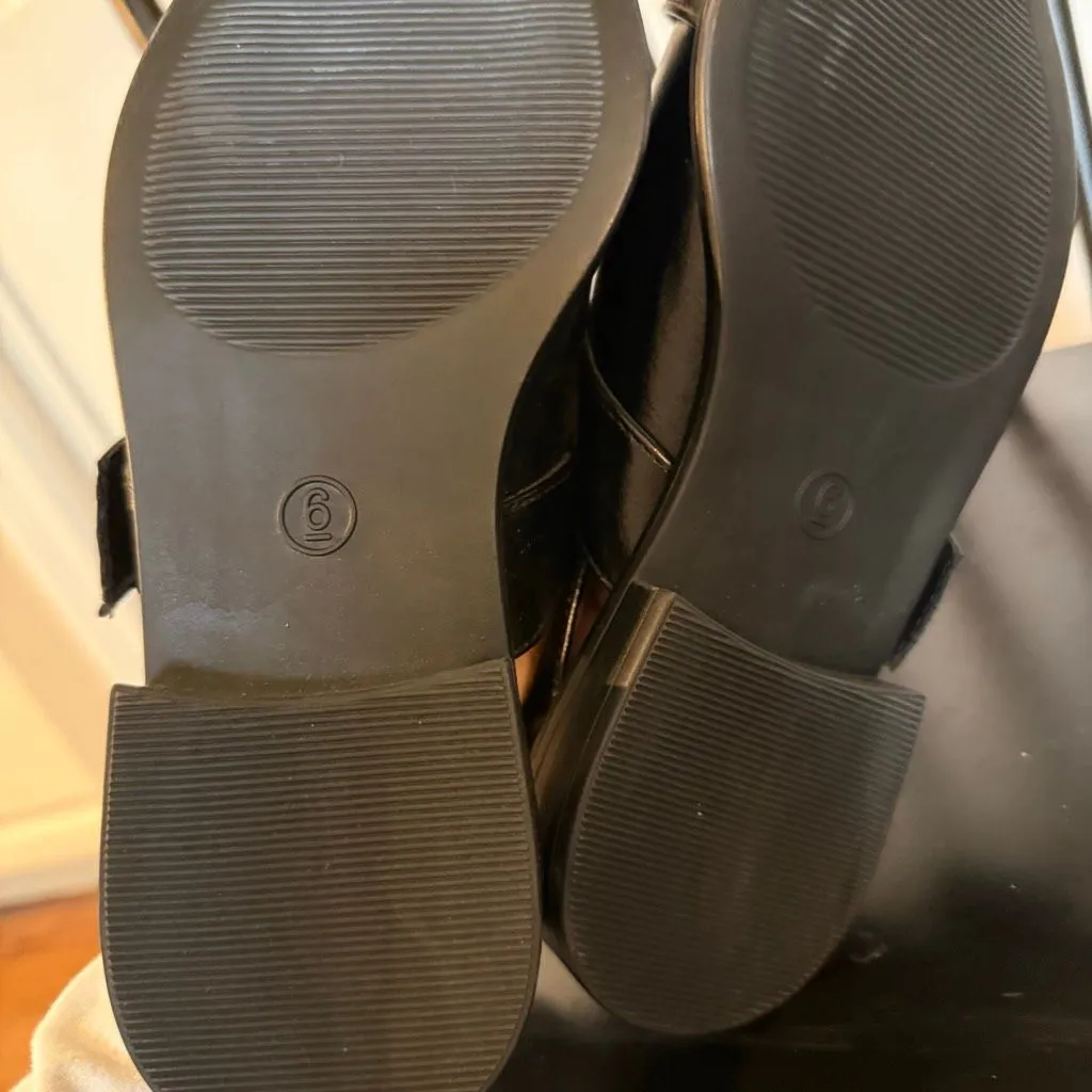 Wild Fable Peyton double buckle black point toe sling back flats size 6 - Image 7