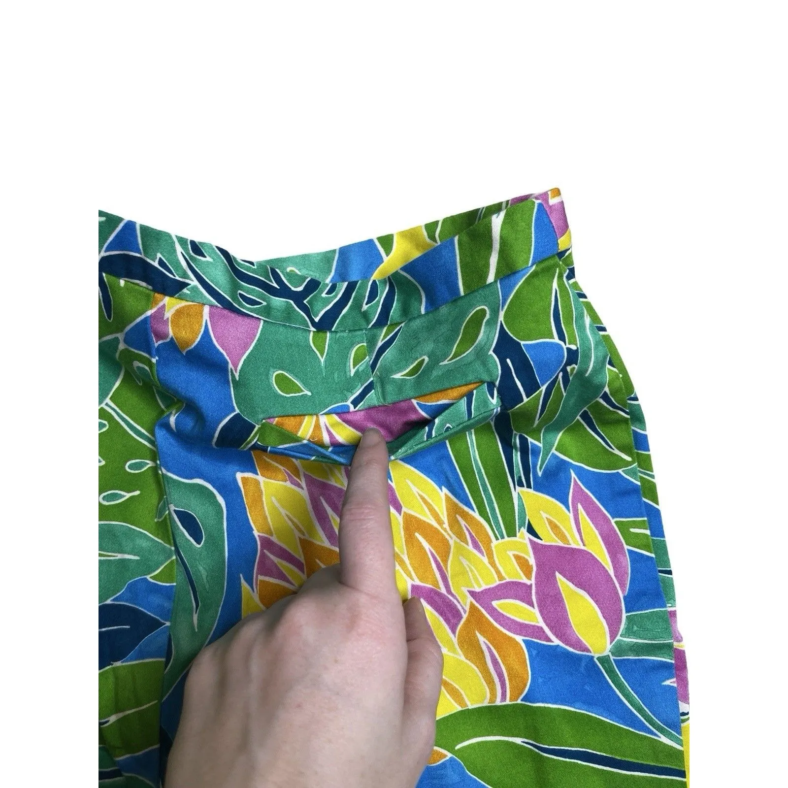 Lauren Ralph Lauren Tropical Print Stretch Resort Wear Capri Pants Size 8 P - Image 3