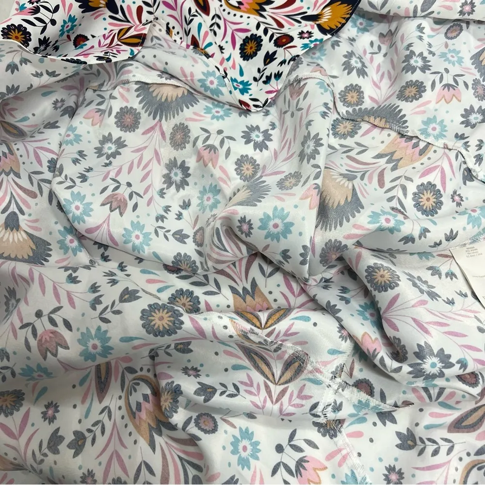 Boden Tessa Asymmetrical 12L Midi Dress Ivory Carnival Floral Size 12 - Image 10