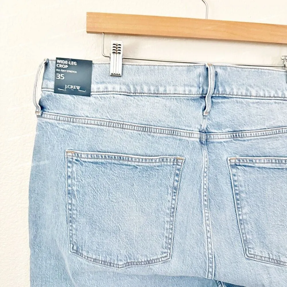 J. CREW | NWT Light Wash Wide Leg Crop Jean Stretch High Rise | Size 35, (20) - Image 8