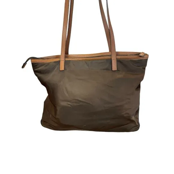 Michael Kors Kempton Large East West Tote Bag Brown Nylon & Saffiano‎ Leather - Image 6
