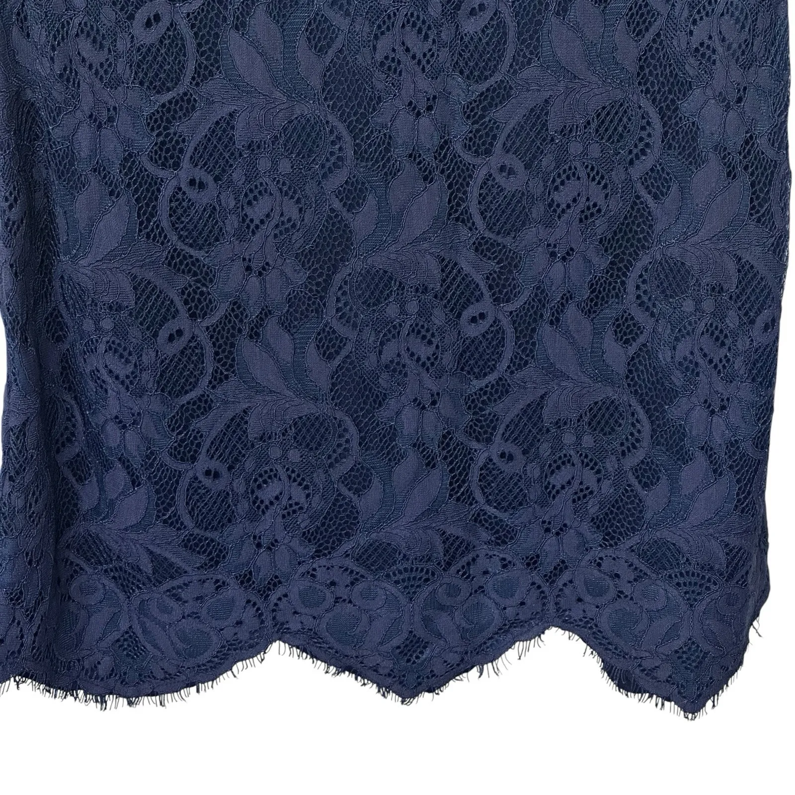 Storia Blue Lace Boutique Dress with‎ V- Neck & Short Sleeves Size Small NWT - Image 3