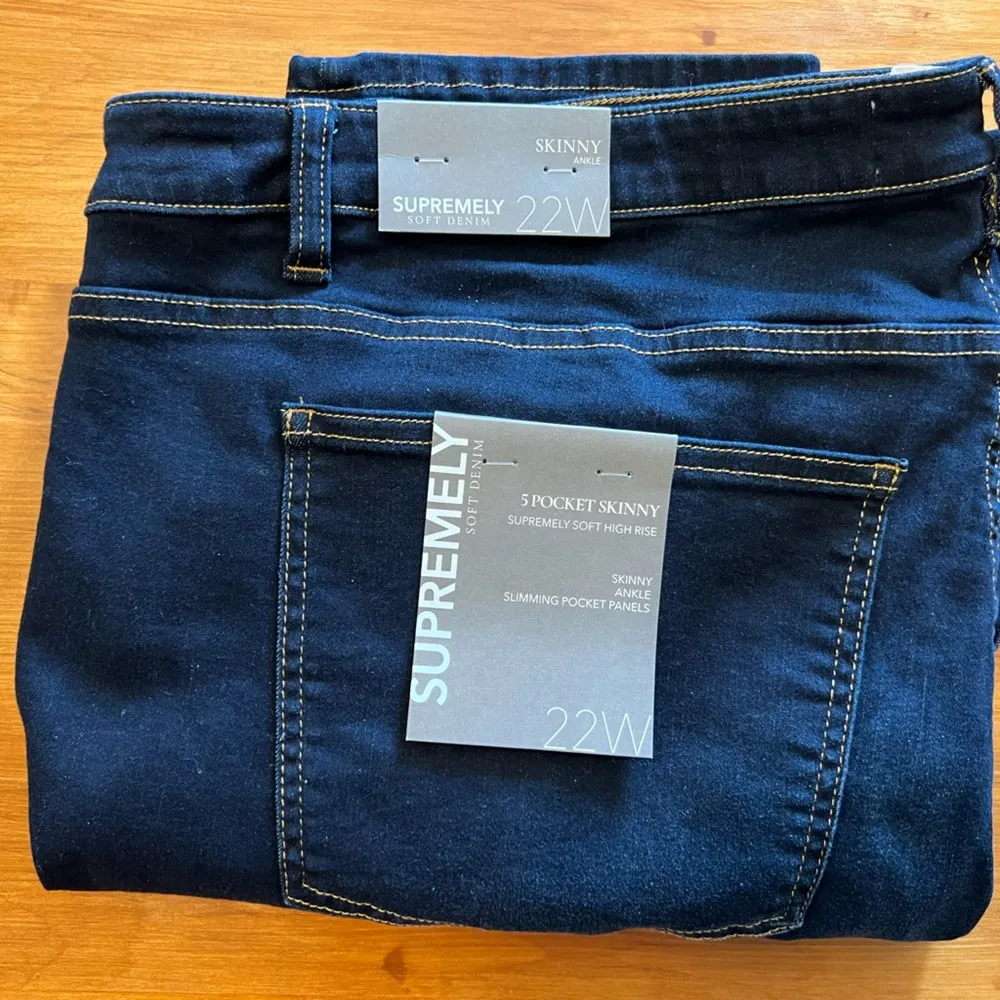 Soft Surroundings Supremely Soft Jeans NWT High Rise Skinny Ankle Dark Wash 22W - Image 9