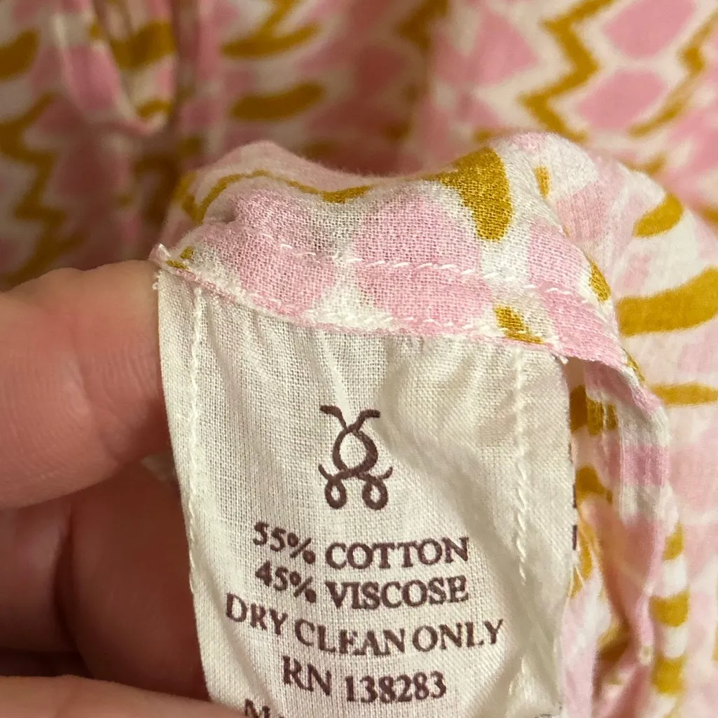 Figue Pink White Brown Geometric Tassel VNeck Tie Cinch Waist Dress Cover - Image 9