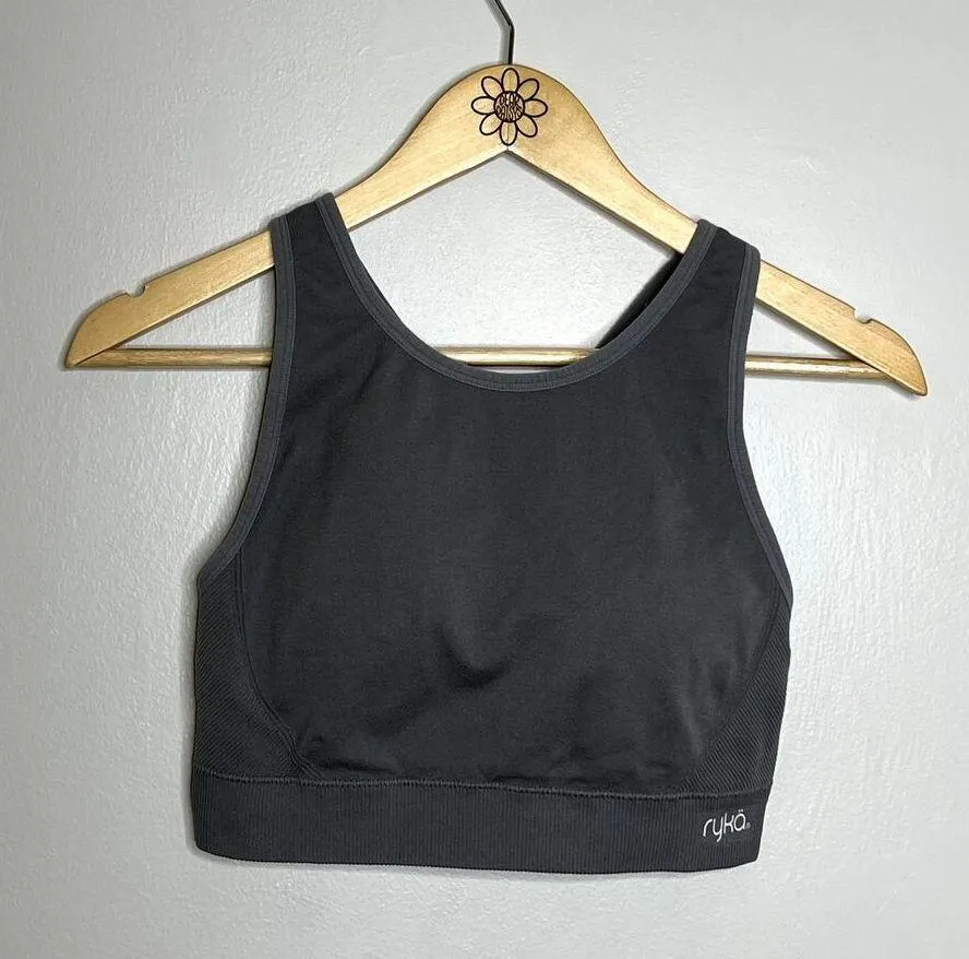 Ryka Gray Criss Cross Back Padded Sports Bra - Image 4