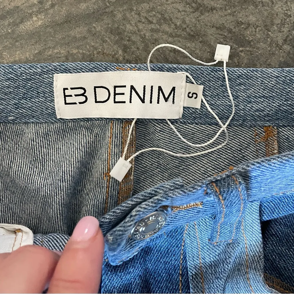 New! EB‎ Denim Vien Straight Leg in Blue Patchwork Size Small $400 - Image 7