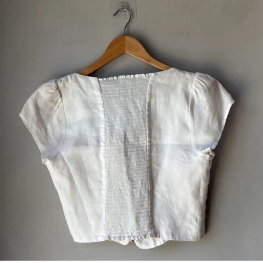 NWOT Reformation Marin Linen Top White - Image 6