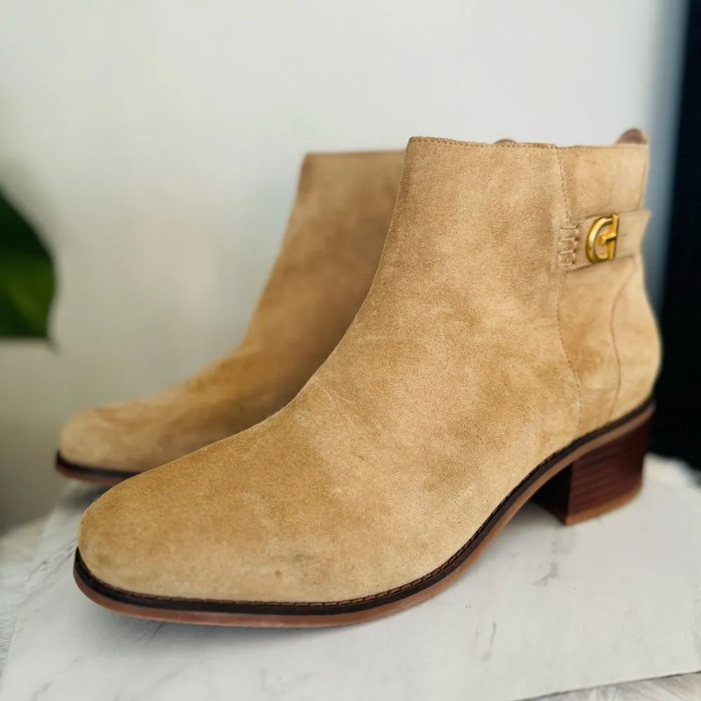 Cole Haan Holis Buckle Suede Leather Ankle Bootie, Tan,‎ Size 10, NWOB - Image 10