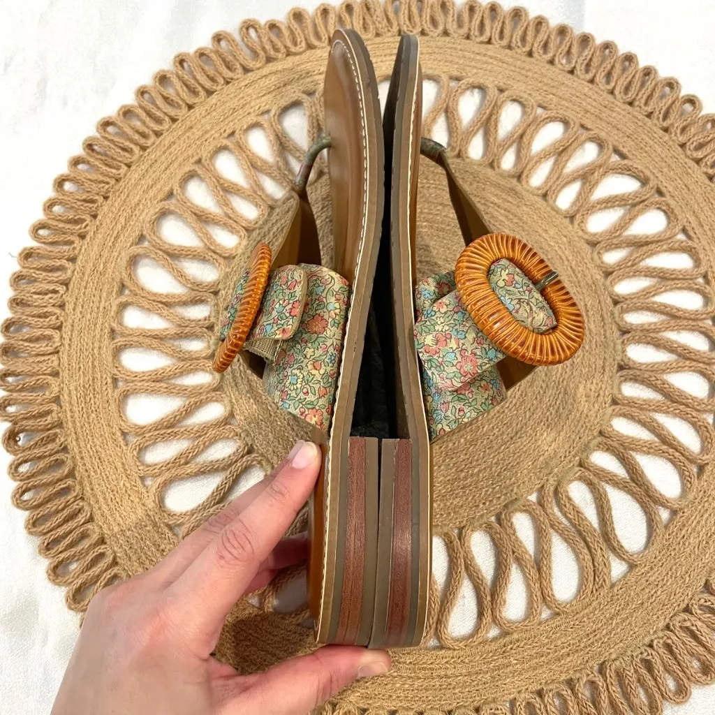 Patricia Nash Orange Nuback Leather Sandals Delicate Floral Pattern Buckle 11 - Image 6