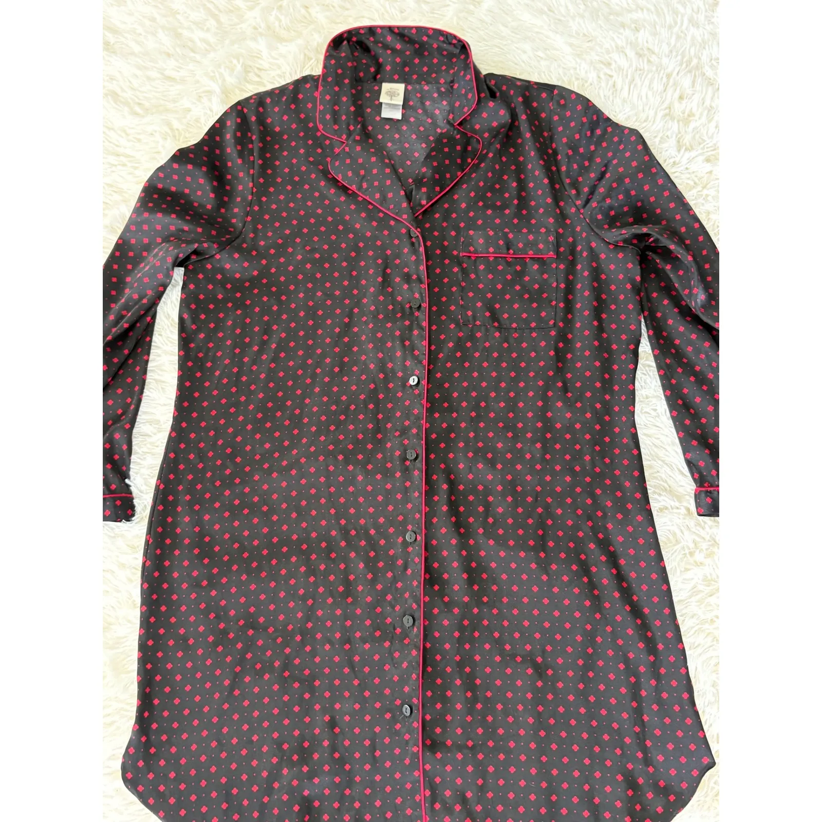 In Bloom Women's Long Sleeve Sleep Shirt Pajama Top Button Down L - Image 2