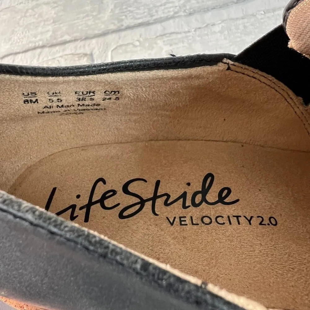 LifeStride Velocity 2.0 Booties Womens 8 Black Zora Wedge Slip On Loafer Comfort - Image 11