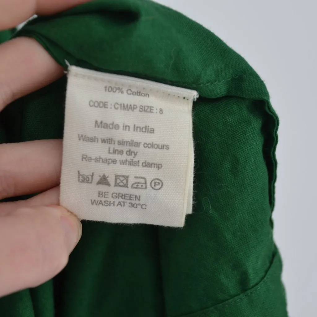 Taost Cotton Oxford Midi Shirt Dress in Racing Green 8 Button Down Short Sleeve - Image 4