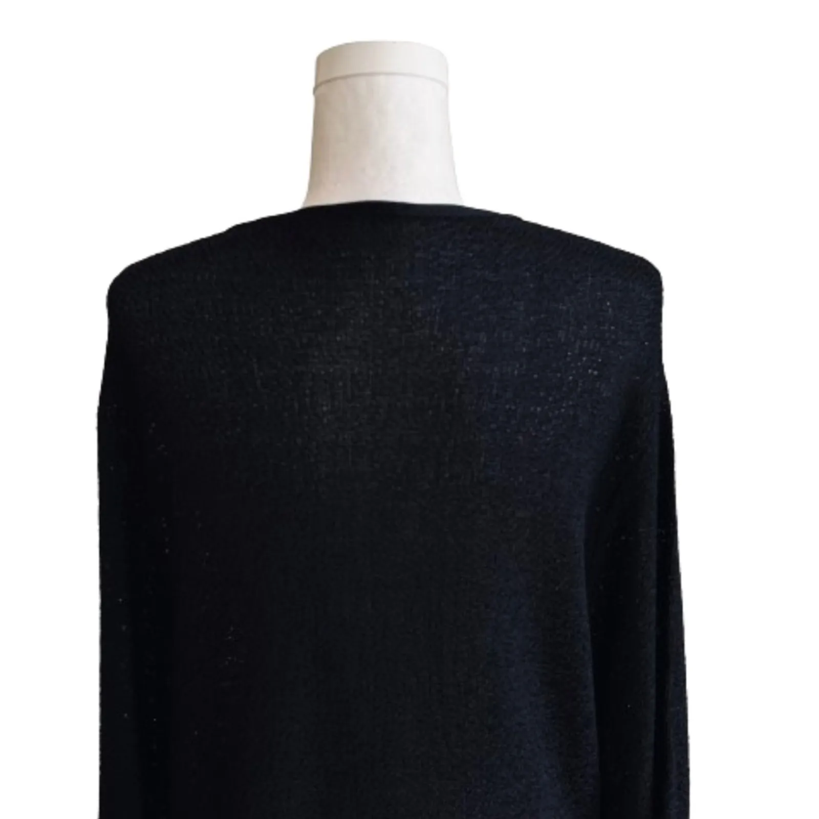 Chicos Design Cardigan Sweater Black Open Weave Knit Button Front Medium/Large Size undefined - Image 6