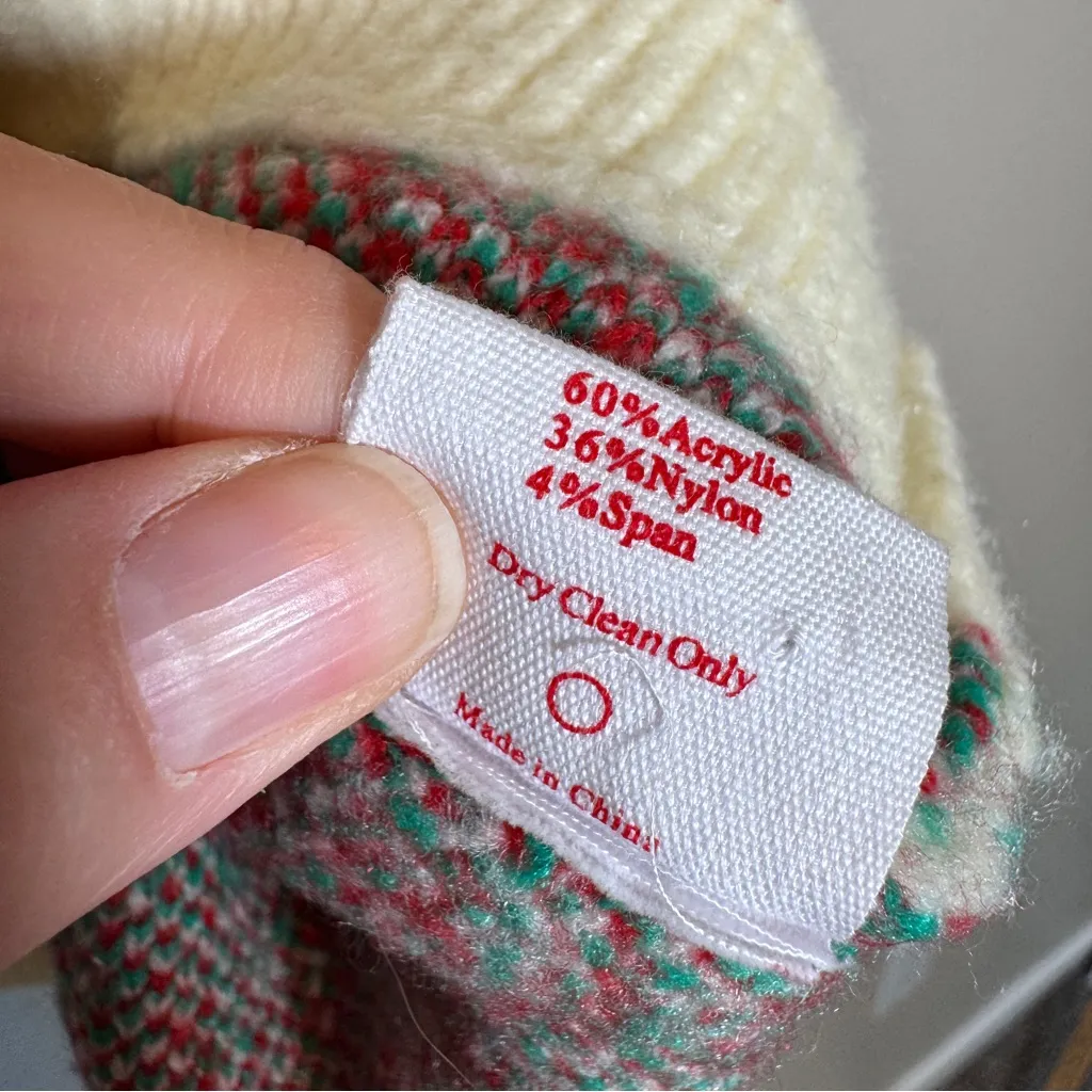 Lisa Says Gah White Red Strawberry Sweater Womens XL Ella Fall Oversized Cozy - Image 7