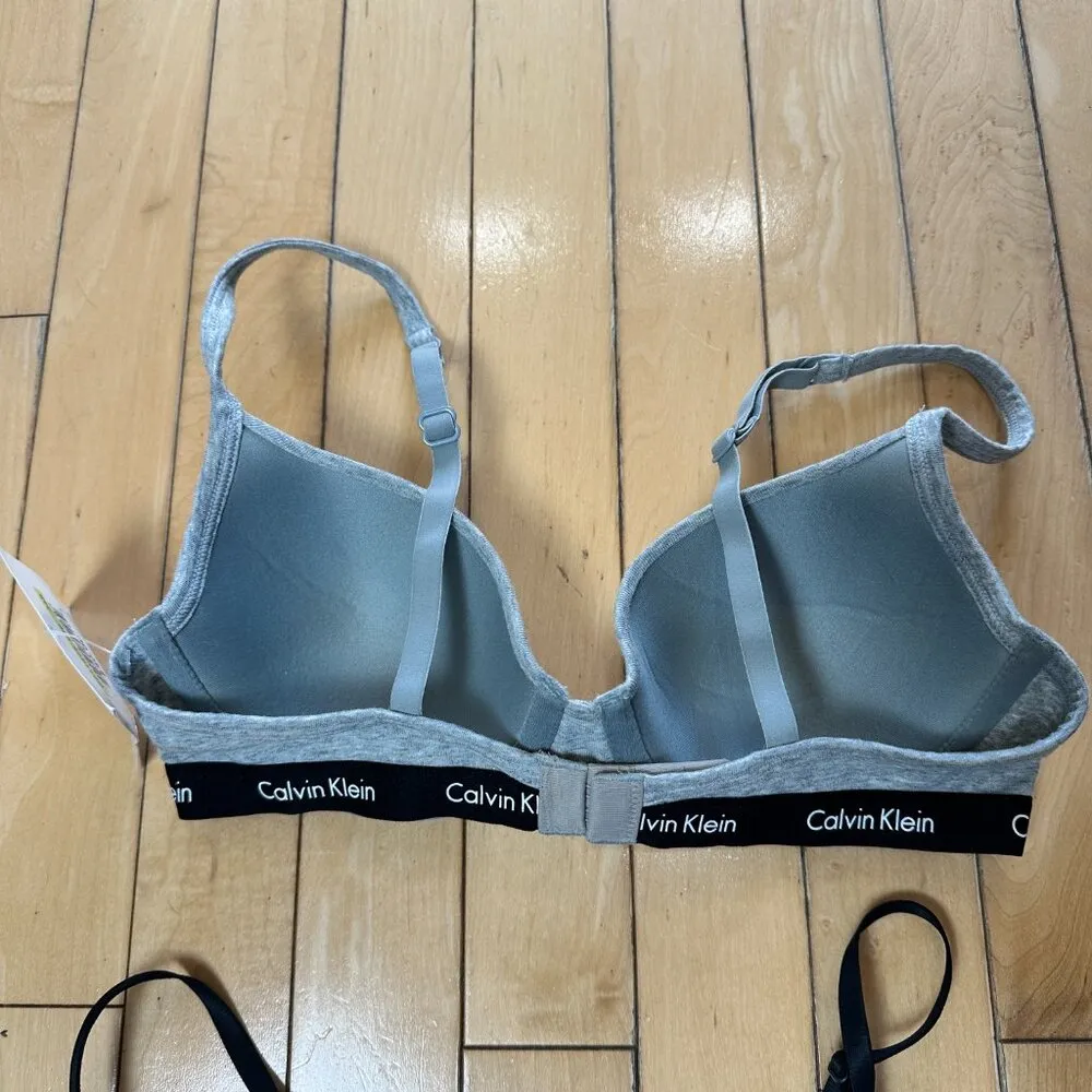 NWT CALVIN KLEIN Padded Grey Knit Bra Size 34B + Free Black Bra Size Small - Image 6