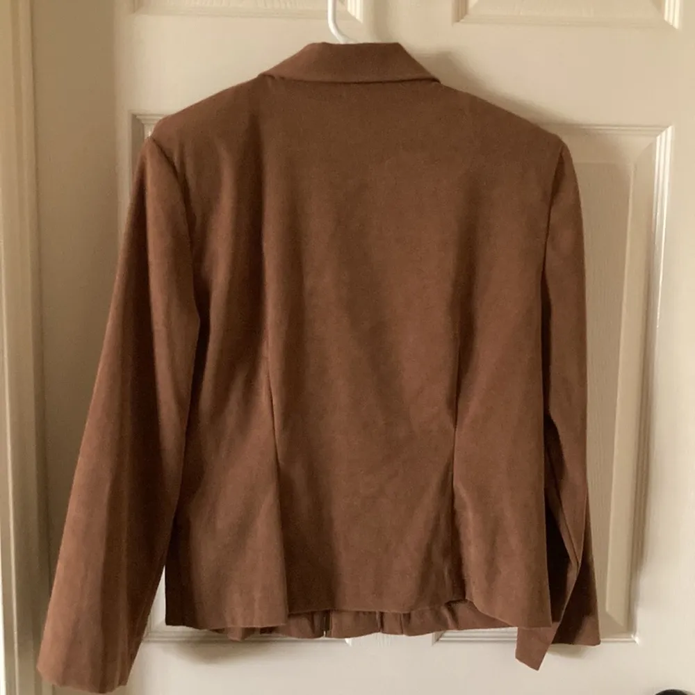 Vintage Briggs Brown Suede Jacket New York Full Zip Sweater Contour Like New 8 - Image 3