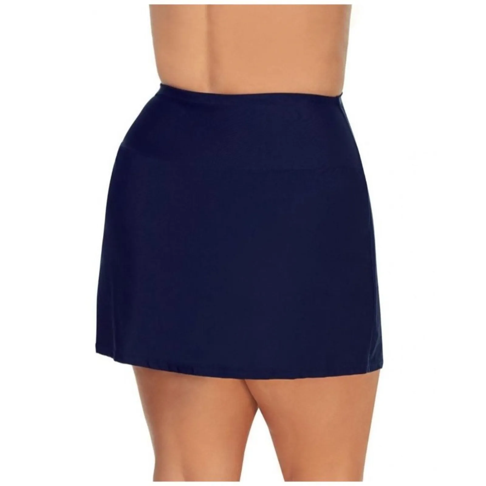 Island Escape Woman Navy Blue Plus Size Tummy Control Swim Skirt 24W - Image 2