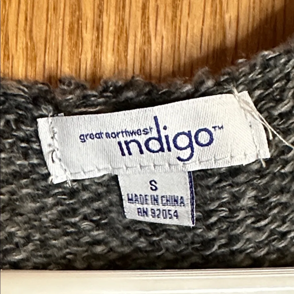 Great Northwest Indigo Elegant Gray Women's Hoodie Cardigan with Button - Image 5