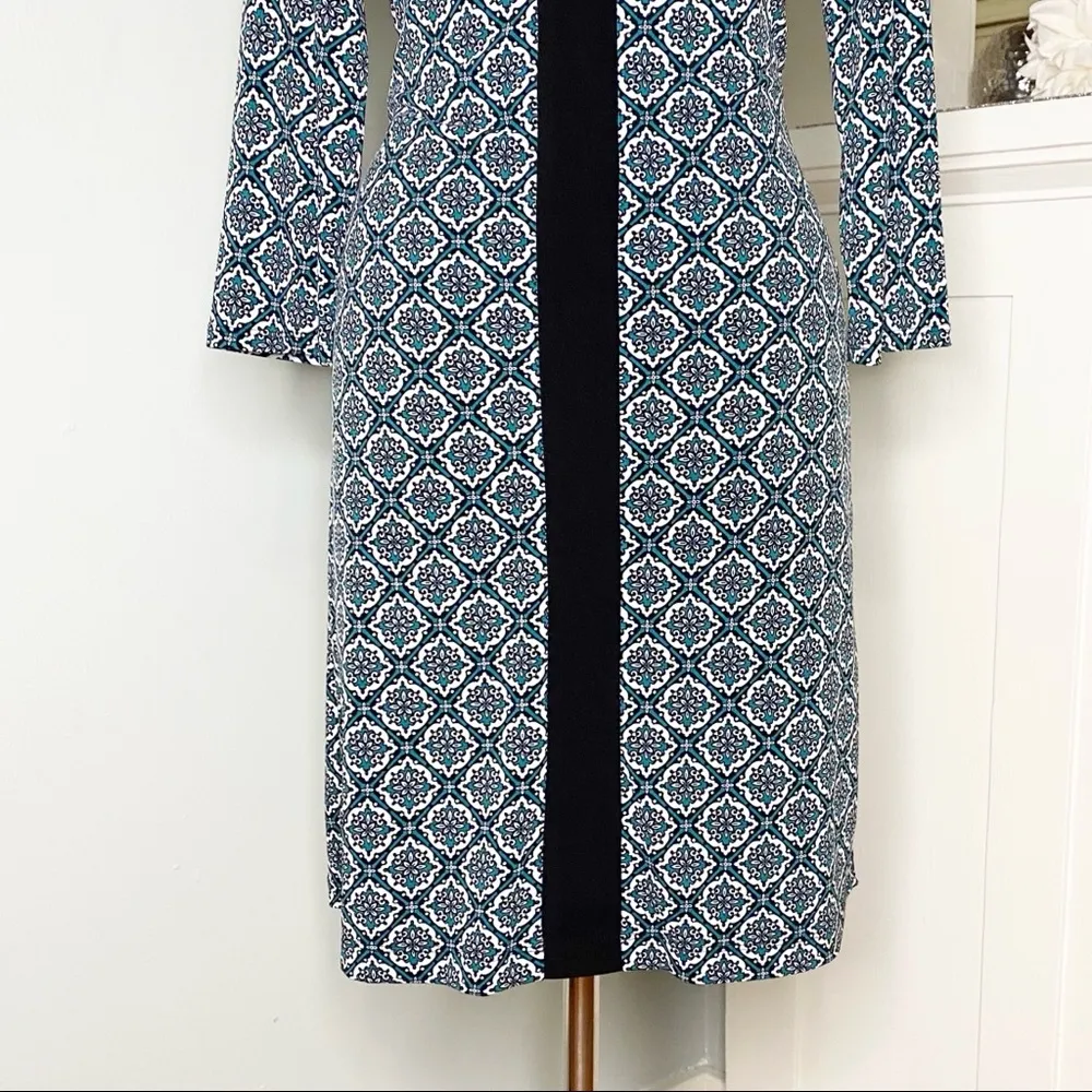 41 Hawthorn Keyhole Printed Shift Dress Black Green Medium - Image 5