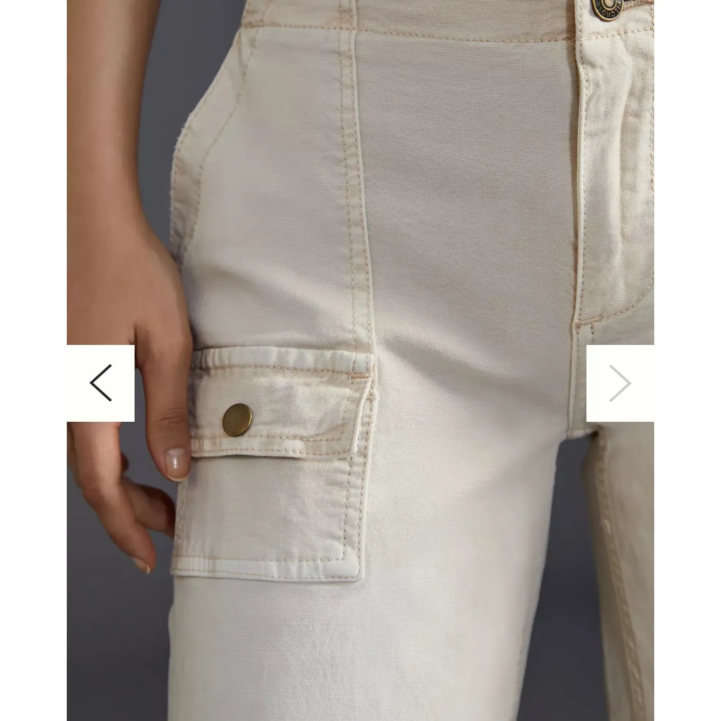 Wide Leg Cargo Pants Utility Pockets Neutral Trousers‎ - Image 5