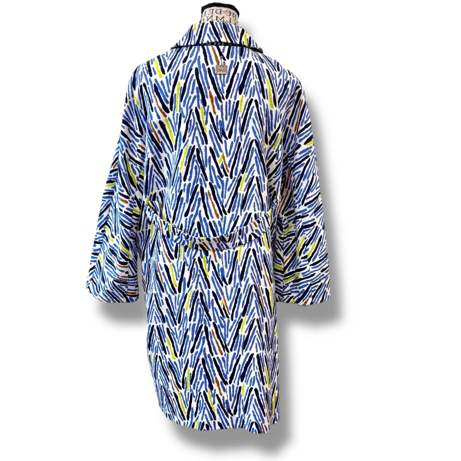 Marina Rinaldi Size 18 (27) Multicolor 100% Cotton Canvas Mid Length Jacket - Image 8