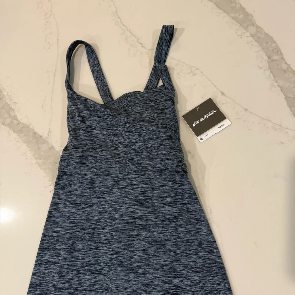 Eddie Bauer NWT Aster Cross Back Maxi Dress Women’s XS Atlantic Heather Blue - Image 3