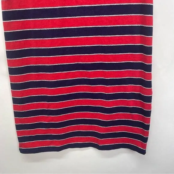 Michael Kors Striped Tee Shirt Dress Size Small‎ Classic Americana Nautical Red - Image 2