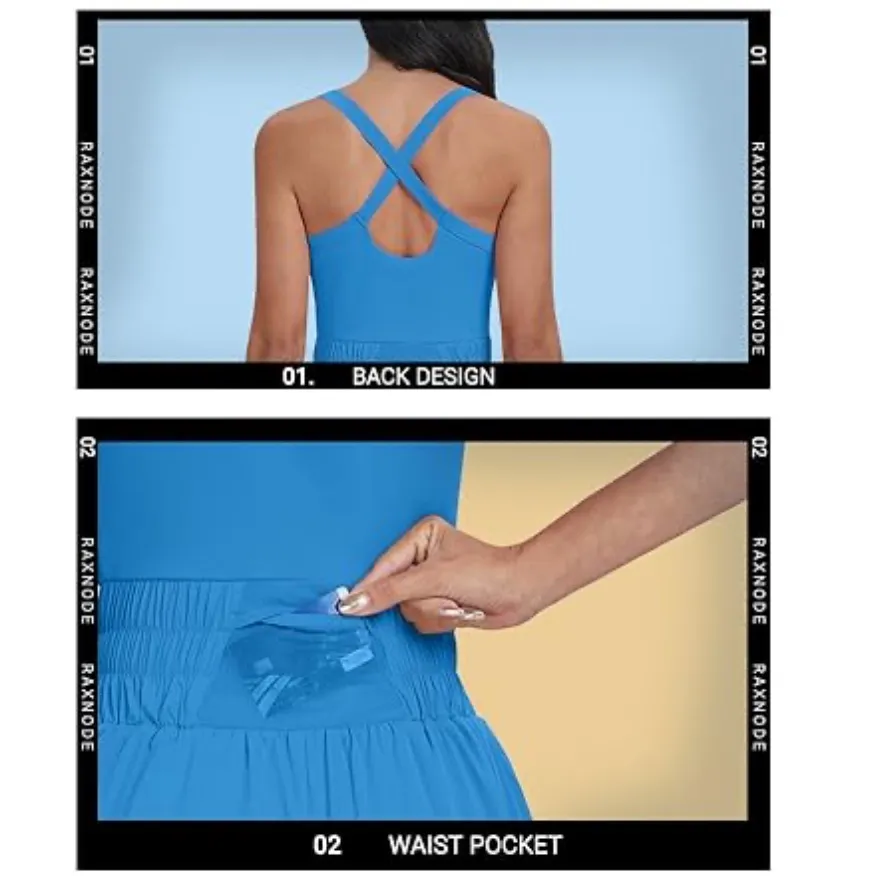 NWT!! Raxnode (Amazon brand) One Piece Athletic Style Romper in Bright Blue Size L - Image 2