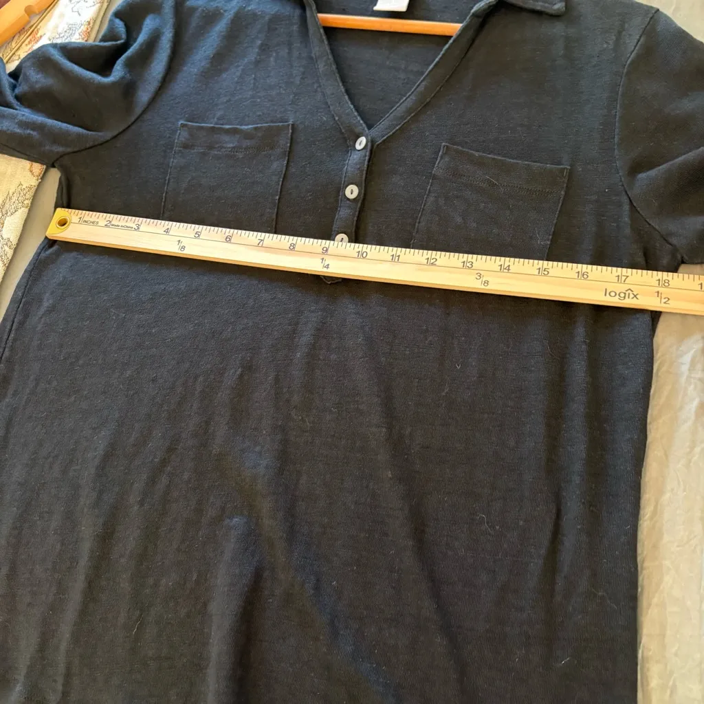 Chico’s Linen Two Pocket Collared  Popover. Size Medium/ Chico’s 1. - Image 11