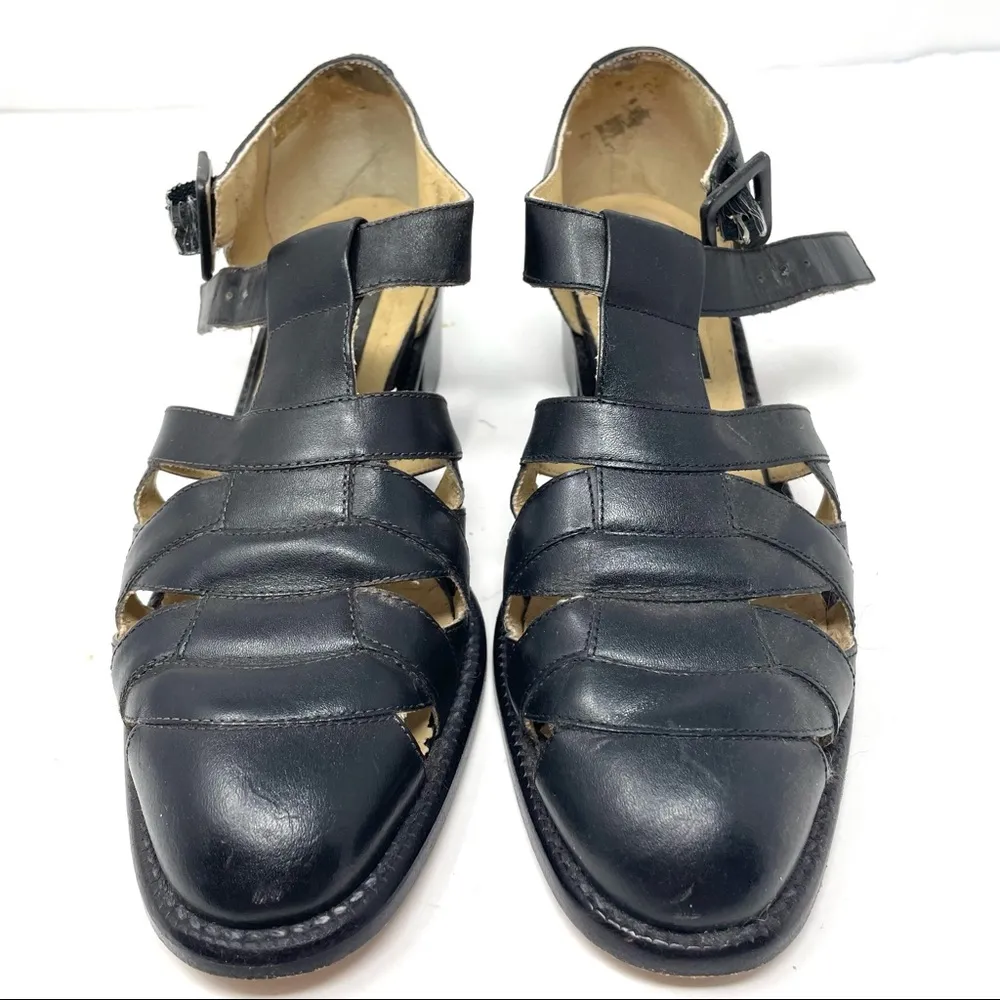 black leather shoe sandals, size 8.5 - Image 2