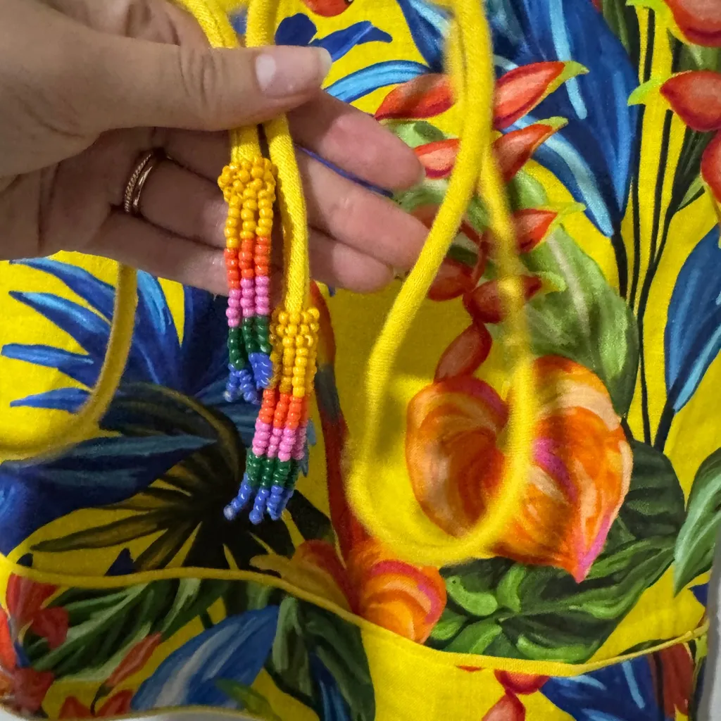 FARM Rio Bright Nature Linen Halter Minidress Size XXS - Image 4