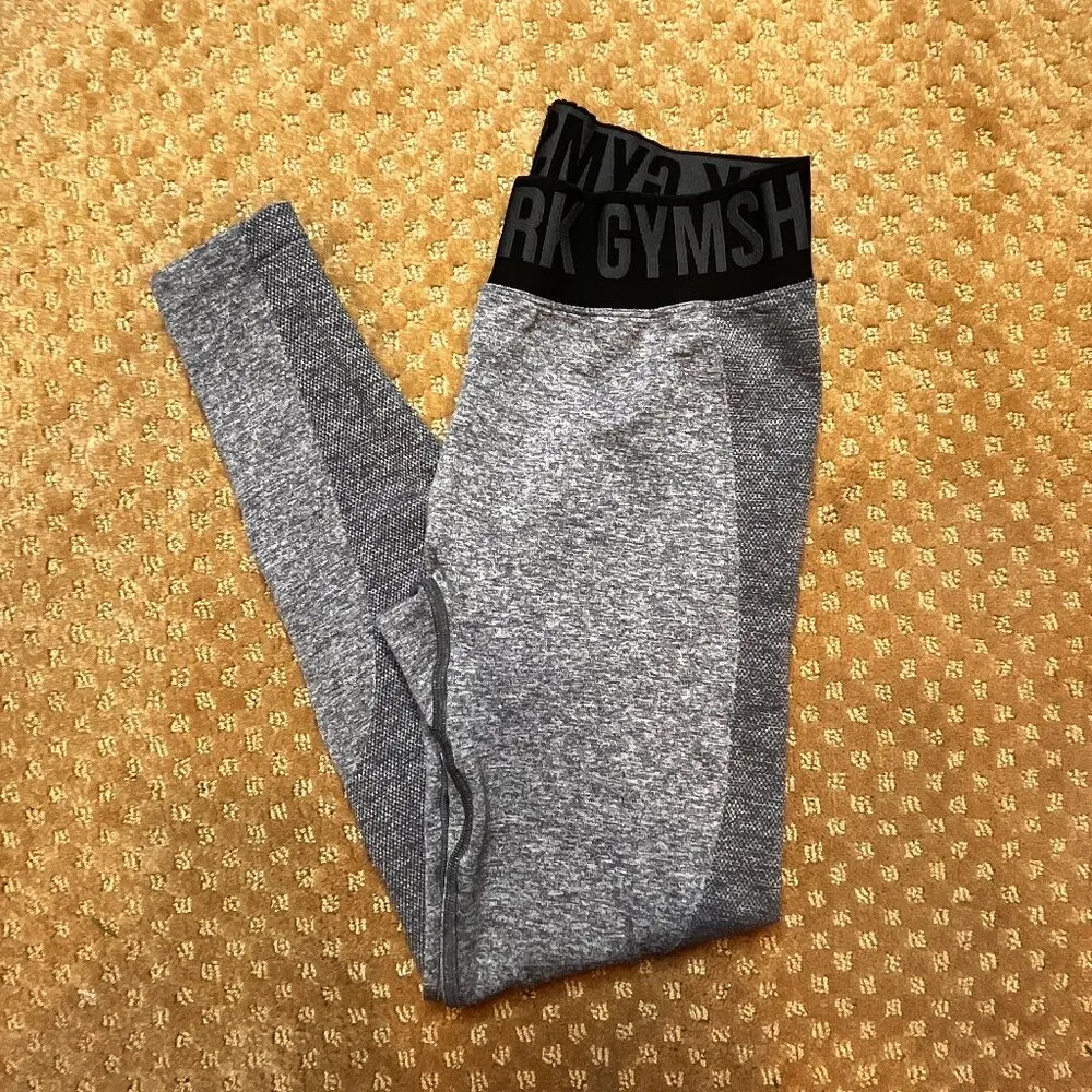 Gym Shark Womens Dry Fit Flex sculpt Leggings Medium Gray Workout Weightlifting - Image 9